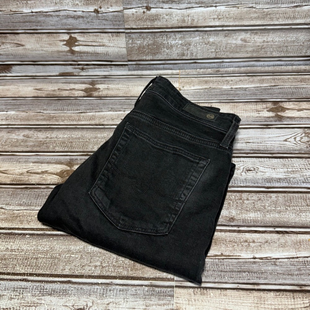 AG Adriano Goldschmied Jeans Women 26R Black Farrah Skinny High Rise Distressed